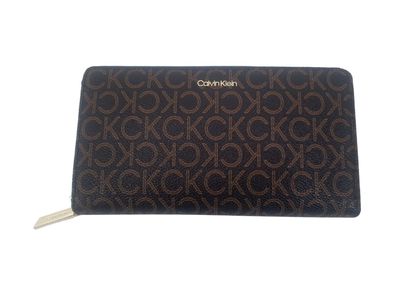 Calvin Klein Portemonnaie Zip Around Wallet LG XL Brown Mono Geldbörse