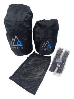 MNT10 Dry Bag Packsack wasserdicht, 10L + 20L Schwarz mit Tragegurt