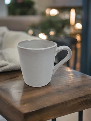 Dutch Rose Organic Becher Tasse Kaffeetasse Tee 0,39 L Weiß Steinzeug