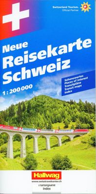 Schweiz Neue Reisekarte Strassenkarte 1:200 000,