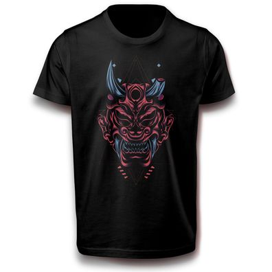 Japan Dämon Freigeist Luzifer Satan Maske T-Shirt XS - 3XL Baumwolle Teufel Schädel