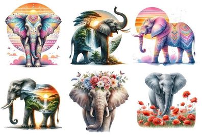 Bügelbild Bügelmotiv Elefant Mädchen Junge verschiedene Größen