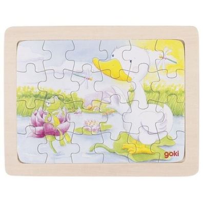 goki Einlege- Puzzle Tierkinder Ente Holzpuzzle Holzspielzeug 57807 Kinder NEU