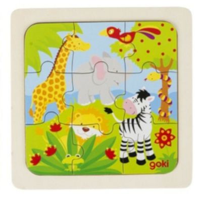 goki Einlege- Puzzle Im Zoo Holzpuzzle Holzspielzeug 57499 NEU