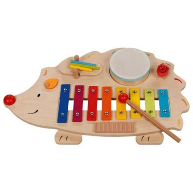 Goki Musikstation Igel mit Notenheft Musikinstrument Kinder 61883 Holz NEU