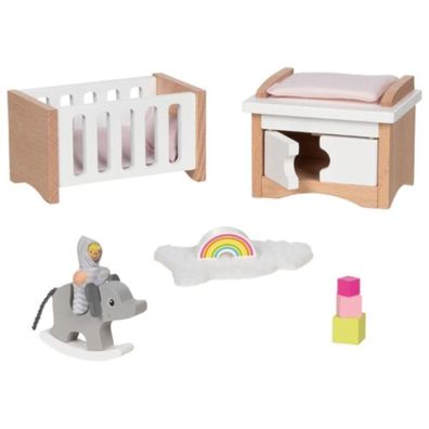 GOKI Puppenmöbel Style Babyzimmer 12ltg aus Holz für Kinderpuppenhaus 51500 NEU