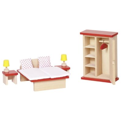 GOKI Puppenmöbel Schlafzimmer 11ltg aus Holz für Kinderpuppenhaus 51715 NEU