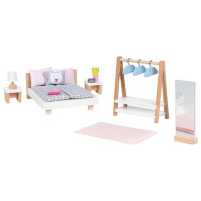 GOKI Puppenmöbel Style Schlafzimmer 18tlg. aus Holz für Kinderpuppenhaus 51468 NEU