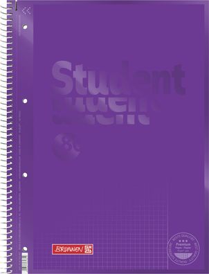 Brunnen Collegeblock A4 90 g/ m² 80 Blatt purple Block Spiralbindung 10-67926160