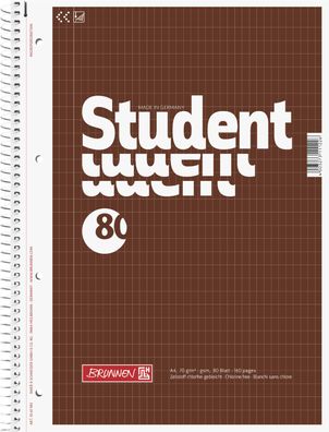 Brunnen Collegeblock A4 rautiert 70 g/ m² 80 Blatt Block Spiralbindung 10-67943