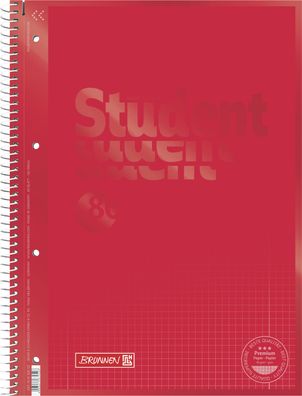 Brunnen Collegeblock A4 90 g/ m² 80 Blatt red Block Spiralbindung 10-67928123