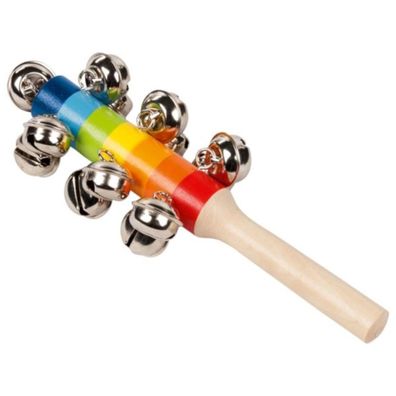 Goki Schellenstab mit 13 Schellen Regenbogen Musikinstrument für Kinder 61913