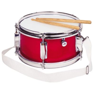 Goki Spielmannszugtrommel mit Snare 2 Drumsticks Tragegurt Kindertrommel 14013