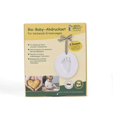 Grünspecht Bio- Baby- Abdrucksets für Baby Hand- o. Fußabdrücke inkl. 2 Dosen 679-00