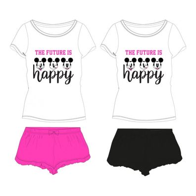 Kurzer Pyjama für Mädchen | Motiv: Minnie Mouse "The Future is happy"