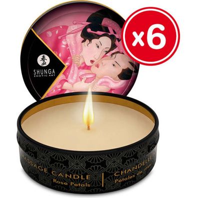 SHUNGA Massage Candle Aphrodisia/ Rose Petals 30ml, 6 pcs