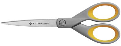 Titanium Super Softgrip Schere, 18 cm, grau-gelb