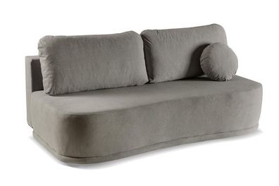 BETTSO Elegantes Sofa mit Schlaffunktion und Bettzeugfach KIDNEY Grau
