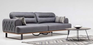 Dreisitzer Sofa 3 Sitzer Stoffsofa Polstersofa Grau Couch Moderne