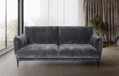 Sofa Designersofa Madison 2-Sitzer in Stoff Dress Me Grau