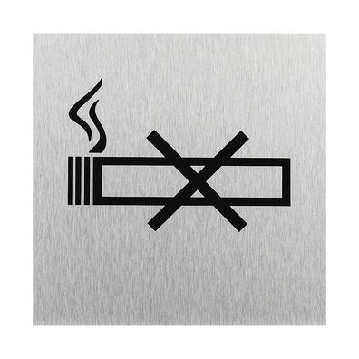 Aluminium T?rschild &amp; quot; Bild Rauchen verboten &amp; quot; 120x120mm