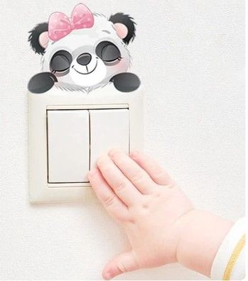Panda Mädchen Lichtschalter Wand Aufkleber Fürs Kinderzimmer