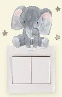 Elefant 2 Lichtschalter Wand Aufkleber Fürs Kinderzimmer