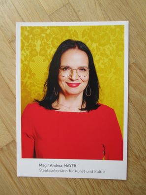 Österreich Staatssekretärin Kultur Mag. Andrea Mayer - handsigniertes Autogramm!!!