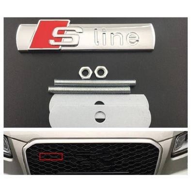 NEU S-LINE SLINE Emblem Chrom Metall Abzeichen Frontgrill für s3 A3 A4 S4 RS4 quattro
