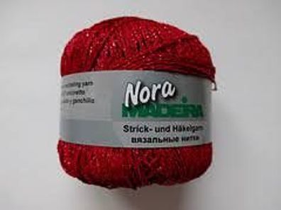 25g "Nora" - Farbe 315 - rot- metallisiertes Häkelgarn