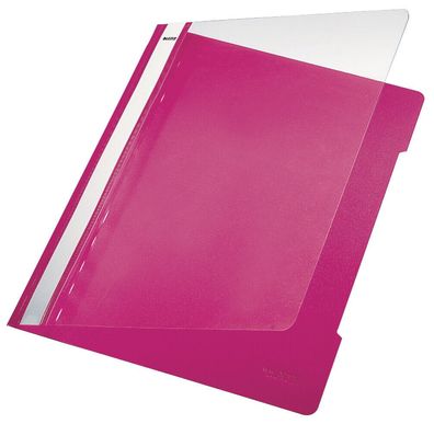 LEITZ Schnellhefter Plastik A4 PVC pink Hefter mit Beschriftungsfeld 4191-00-22