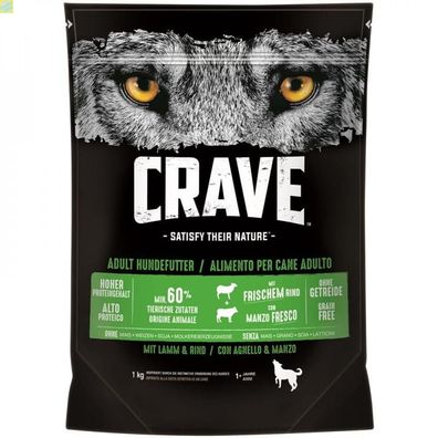 Crave Dog Trockenfutter Lamm &amp; Rind 1 kg