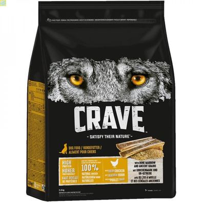 Crave Dog Trockenfutter Huhn &amp; Knochenmark 2,8 kg