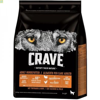 Crave Dog Trockenfutter Truthahn &amp; Huhn 2,8 kg