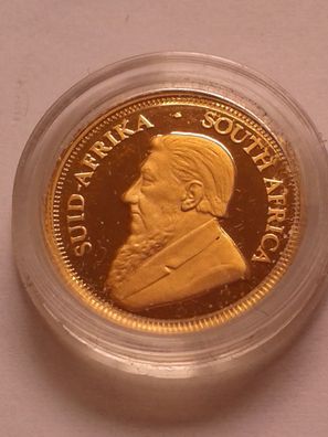 Original 1/10 Unze Gold 1/10 Krügerrand 2001 PP Südafrika Gold 3,93g 917er Gold