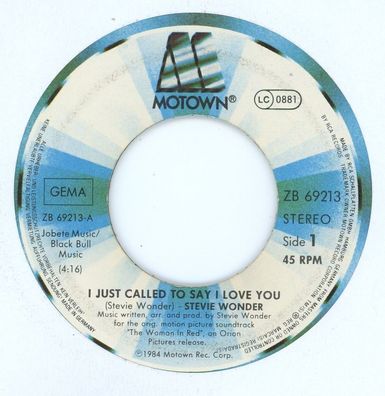 7" Stevie Wonder - I just called to say i Love You ( Ohne Cover )