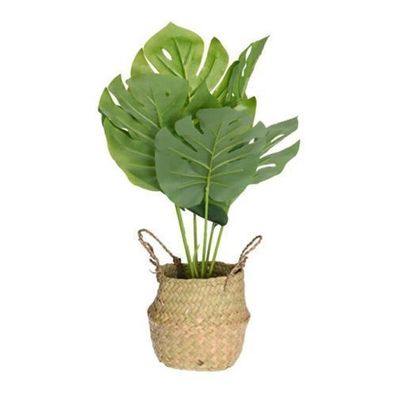 Künstliche Pflanze im Jutetopf Kunstpflanze ZimmerPflanze Jute Boho Modern 46cm Deko