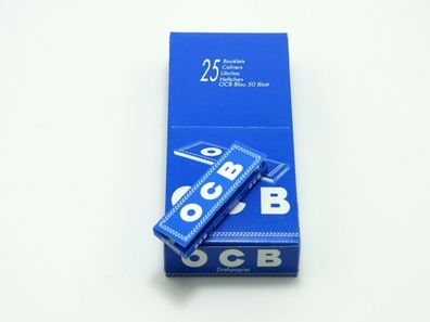 25x OCB Blau 50 Blatt - als BOX Blättchen Zigarettenpapier