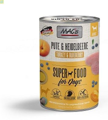 6 x MACs Dog Pute &amp; Heidelbeeren 400g