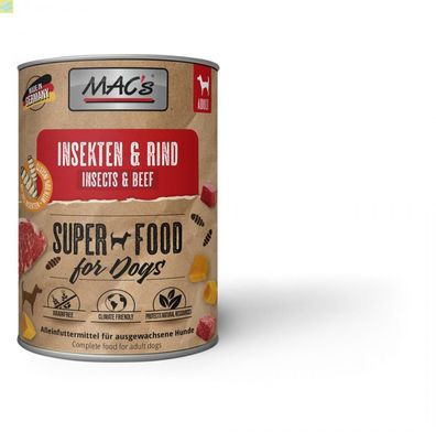 6 x MACs Dog Insekten &amp; Rind Dose 750g