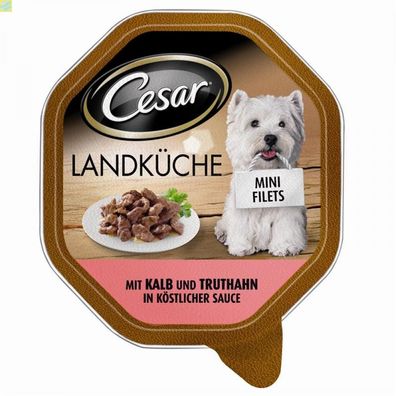 14 x Cesar Schale Landküche mit Kalb &amp; Truthahn in köstlicher Sauce 150g