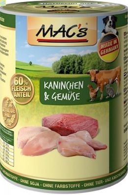 6 x MACs Dog Kaninchen, Rind &amp; Gemüse 400g