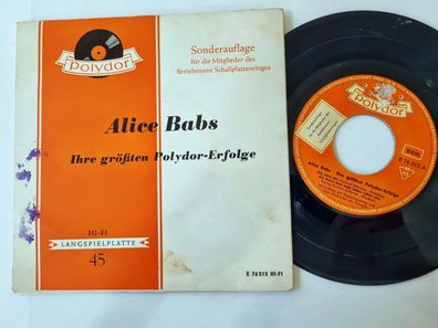 Alice Babs - Ihre grössten Polydor-Erfolge 7'' Vinyl Germany