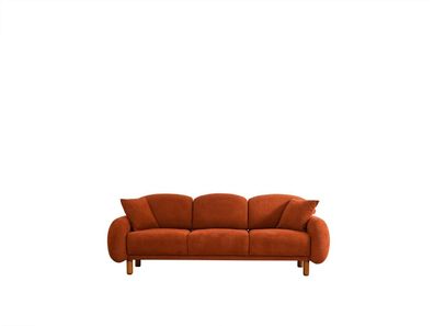 Polstersofa Orange Dreisitzer Sofa 3 Sitzer Stoffsofa Couch Moderne