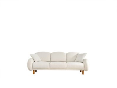 Couch Dreisitzer Sofa 3 Sitzer Stoffsofa Polstersofa Weiß Weiß Moderne