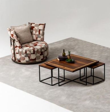 Design Stoff Mehrfarbig Couch Sessel 1 Sitzer Polster Sofas Lounge Club Neu