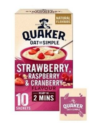 Quaker Oat So Simple Strawberry, Raspberry & Cranberry 10 x 33,9 gr.