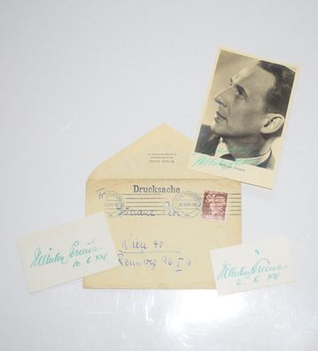 AK Opernsänger Wilhelm Strienz 3 Original Autogramm mit Briefkuvert von diesen