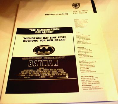 Batman Michael Keaton Kim Basinger - Werberatschlag von Warner Verleih