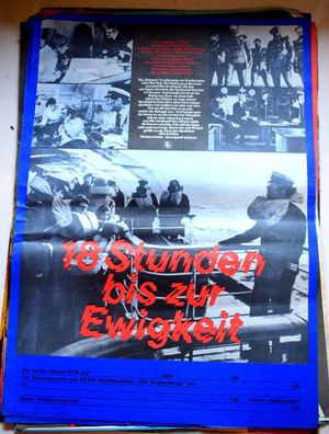 18 Stunden bis zur Ewigkeit DEFA 60 x 40cm Original Wandzettel Kinoplakat DDR
